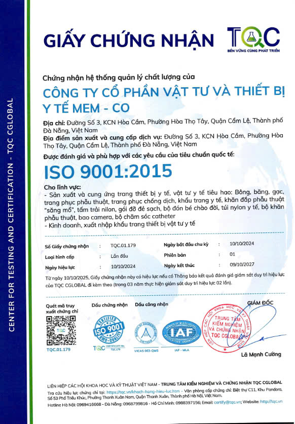 CHỨNG NHẬN QUẢN LÝ CHẤT LƯỢNG ISO 9001